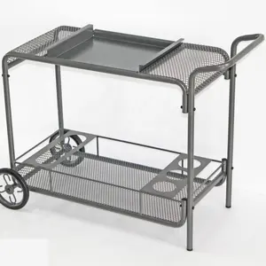 Wrought Iron Bar Cart Restaurant Service Cart 2 2 Layers Trolly