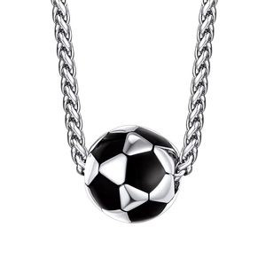 <span class=keywords><strong>Collier</strong></span> pendentif en acier inoxydable pour homme, nouveau bijou en forme de balle pour les fans de football, basketball, baseball, rugby, cadeau pour homme et femme - Product Image 2