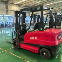 Truk Forklift Listrik Mini S-30 dengan Baterai Lithium-Ion, Ban Pneumatik, 4WD, Lebar Lorong 1800mm untuk Gudang
