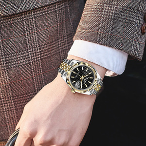 Reloj Mecánico Automático PINDU para Hombre, Correa de Acero Inoxidable, Cristal de Zafiro, Esfera Analógica con Fecha - Product Image 3