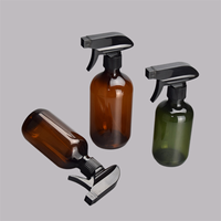 Bouteille de parfum d'intérieur en plastique PET vert ambre 300ml/500ml, flacon pulvérisateur vide personnalisé avec gâchette pour désodorisant, emballage