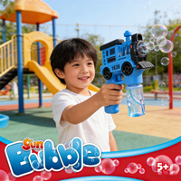 Pistola de Burbujas Eléctrica Automática con Luz LED, Juguete de Burbujas para Niños con Solución de Burbujas para Fiestas al Aire Libre y Juegos de Verano