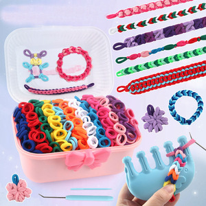 Kit de tricot circulaire avec boucles <span class=keywords><strong>élastique</strong></span>s <span class=keywords><strong>pour</strong></span> enfants, boucles en tissu <span class=keywords><strong>pour</strong></span> <span class=keywords><strong>bracelet</strong></span> DIY et jouet de tissage éléphant, cadeau d'anniversaire <span class=keywords><strong>pour</strong></span> enfants - Product Image 4