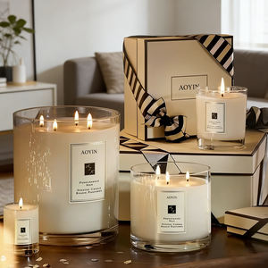 <span class=keywords><strong>Bougie</strong></span> en cire <span class=keywords><strong>de</strong></span> soja Aoyin dans un bocal en verre transparent avec couvercle, mèche en coton aromatique, bougies parfumées <span class=keywords><strong>de</strong></span> qualité supérieure - Product Image 1