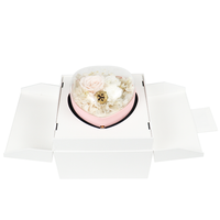Forme de coeur 2 couches tiroir carré savon fleur saint valentin boîte-cadeau clair acrylique bijoux stockage fleur présentoir avec tiroir