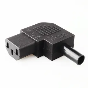 IEC 3Pole IEC 320 3pin female plug C14 to male C13 plug extend 90 Degree Down Up Angle AC converter adapter