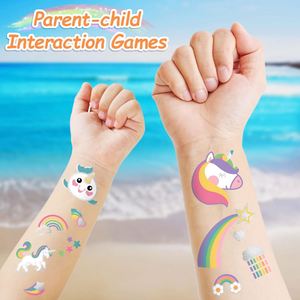 Groovy Tattoo for Kids Birthday Party Supplies Waterproof <b>Rainbow</b> Unicorn Temporary Tattoos - Product Image 4
