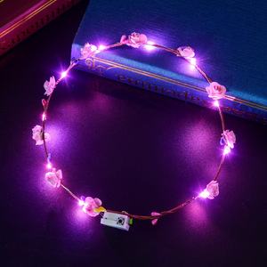 Coronas <span class=keywords><strong>de</strong></span> Flores <span class=keywords><strong>LED</strong></span> Diademas para Mujer Guirnaldas Florales Luminosas Coronas Suministros para Fiestas <span class=keywords><strong>de</strong></span> Boda Playa y Cumpleaños - Product Image 6