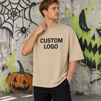 T-shirts pour hommes, imprimé Halloween, coton 230 g/m², design personnalisé, t-shirt surdimensionné, OEM ODM, directement de l'usine, streetwear unisexe