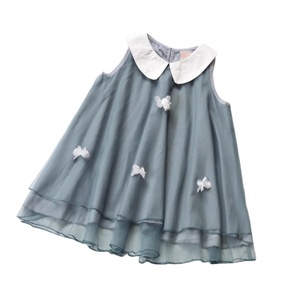 Abiti da bambina estivi Boutique decorazioni a farfalla 3D Peter Pan collare Party abiti da principessa da spiaggia abbigliamento per ragazze - Product Image 1