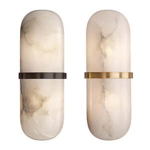 Lámparas de Pared de Alabastro de Lujo Estilo Español, Lámpara de Pared de Latón para Dormitorio Interior, Sala de Estar, Lámparas de Pared de Mármol LED para Pasillo - Product Image 6