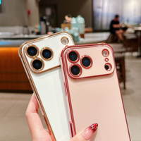 Coque Souple Luxe Brillante Électroplaquée pour iPhone 18 Pro Max 17 Air 16 14 15 13 12 11 Plus, Protection Intégrale de l'Objectif