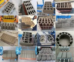 QTJ4-25D Otomatis Blok Berongga Beton/Harga Mesin Pembuat Batu Bata/Mesin Pembuat Blok Pengunci Semen Batu Harimau