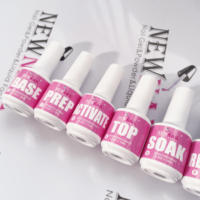 15ml Vente en gros logo personnalisé Usine d'ongles Système de poudre à tremper Sécher à l'air Fond de teint Gel pour ongles Couche de base