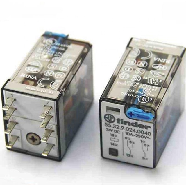 Finder Sealed Electromagnetic Low Power Miniature Relay Silver Alloy 24VDC 55.34.9.024.0040