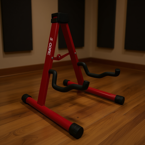 Support double pour guitare Db 5 Core, cadre en acier rouge, pliable universel pour guitare acoustique, électrique, basse, mandoline, violoncelle - Product Image 2