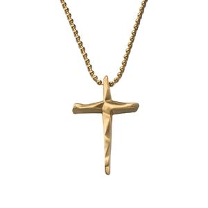 Mestiere Lupo Personalizzato Oro di Colore Uomo Donna Coppia Croce Collana - Product Image 1