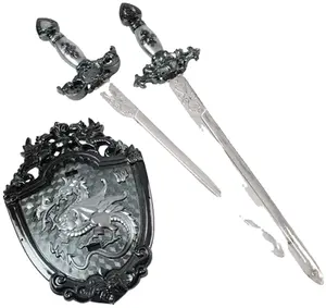 Custom אביר ויקינג קסדת אנימה חרבות מגן צרור סט תלבושות אבזר אבזר צעצוע חרב