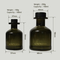 Vente en gros Parfum de luxe 100ml 150ml Flacons vides en verre pour diffuseur à roseaux avec bâtonnets et bouchon