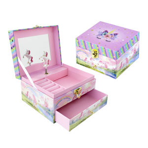 Caja de Música Personalizada con Unicornio de Yiyu, con Espejo y Cajón, Regalo para Niños, Melodía Giratoria Personalizada, Día de San Valentín para Niñas - Product Image 1
