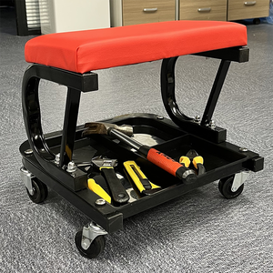 Siège d'atelier roulant rembourré en mousse avec plateau à outils, <span class=keywords><strong>tabouret</strong></span> de mécanicien robuste pour garage avec roulettes pivotantes - Product Image 5