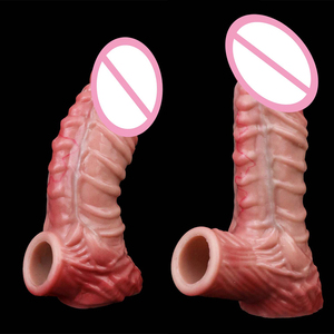 8 estilos de extensor de pene con anillo para testículos S/L, extensor de pene de silicona para hombres, retrasa la eyaculación, agrandador de pene para el placer sexual en pareja. - Product Image 3