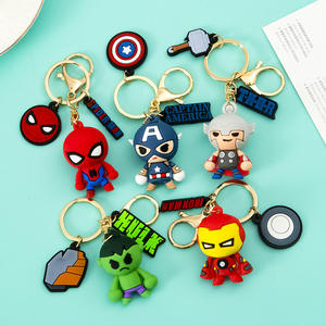 Porte-clés en métal personnalisé pour <span class=keywords><strong>voiture</strong></span>, design de dessin animé 3D Marvel Spider-Man <span class=keywords><strong>Hulk</strong></span>, décoration de sac pour femme, cadeau promotionnel - Product Image 1