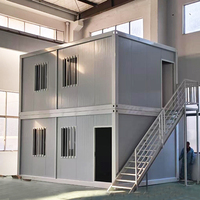 Maison conteneur pliable en structure acier à panneaux sandwich, deux pièces, kit modulaire préfabriqué avec salle de bain, résistant aux tremblements de terre