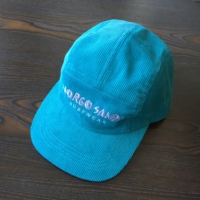 Gorra de béisbol azul personalizada de 5 paneles con cordón de pana, gorra lisa estilo campamento con correa y visera plana desestructurada
