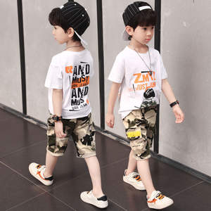 Sommer-Mode Kinderkleidung 2-teiliges Set Günstige Jungen-Oberteile und Shorts 5-9 Jahre Lässige Baumwolle Kurzarm Stylisch 3-8 Jahre - Product Image 2