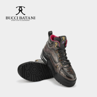 BUCCI BATANI Chaussures décontractées pour hommes en tissu gris nuage, tige en tissu Scabal, semelle extérieure en caoutchouc XL SC100-E013