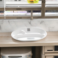 Assiettes de cantine scolaire en mélamine écologiques polies, design européen, compartimentées, pour usage festif, vente en gros