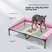 Erhöhtes Haustier-Sofa-Bett mit Dreiseitiger Nackenstütze, Wolkenförmiger Kissenauflage, Hundebett mit Streifenmuster für Große und Mittelgroße Hunde, Großhandel