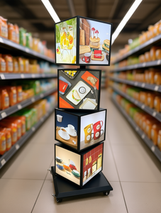 Display Light Box Cube Black Aluminum Frame Led Lights 3000 Lumens Retail Display Stand Freestanding Durable - Product Image 2