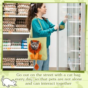 Sac de transport pour animaux de compagnie en toile souple en forme de lion - Fermeture éclair sécurisée, ouverture réglable, sac fourre-tout portable pour petits chiens et chats - Product Image 5
