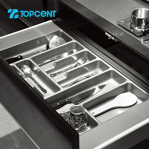 Various pvc grey cutlery tray drawer organizer spoon desk draw expandable cutlery tray storage kitchen plastic cutlery tray