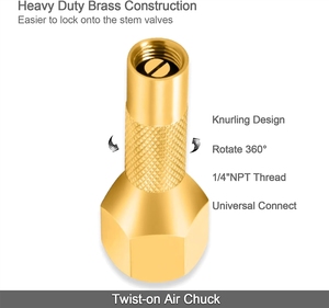 Buse de <span class=keywords><strong>gonflage</strong></span> de <span class=keywords><strong>pneu</strong></span> <span class=keywords><strong>à</strong></span> <span class=keywords><strong>visser</strong></span> en laiton pour - Product Image 6