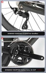 Bicicleta de Carretera Tornado CYCLONE de Tercera Generación - Bicicleta Urbana de Carreras de 24 Velocidades con Cuadro de Fibra de Carbono 3K y Frenos de Disco Hidráulicos <span class=keywords><strong>SHIMANO</strong></span> - Product Image 5