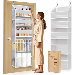 Over The Door Organizer 5 Tier With Mesh Pockets Hanging Storage For Bathroom Bedroom Closet Towels Shirts Shoes - Product Image 1