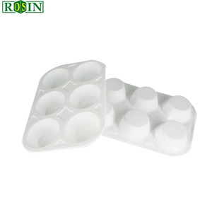 Trong suốt Pet nhựa dùng một lần vỉ khay hình chữ nhật 6 khoang bao bì cho bánh <span class=keywords><strong>muffin</strong></span> bánh pudding mochi bánh bao đông lạnh - Product Image 6