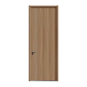 Puerta Interior Minimalista de Madera Maciza de Nogal Oscuro, Apertura Manual, Superficie Acabada, para Uso en Hogar u Oficina - Product Image 2