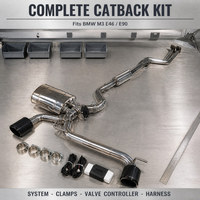 Tuyaux d'échappement arrière en acier inoxydable LK Performance Racing avec silencieux à valve et embouts d'échappement, ajustement direct pour BMW M3 E46 E90