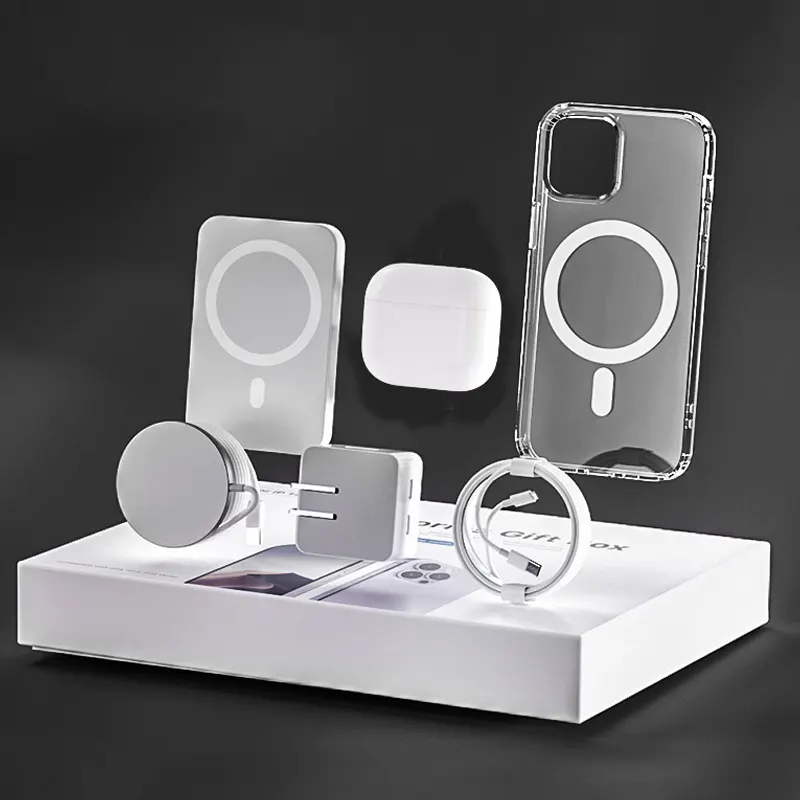Six piece applicable for iphone 13 14 set of accessories gift box set Charger headset magnetic phone case six piece set with