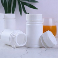 Flacon vide en plastique PE PET de 50 ml, 80 ml, 100 ml pour pilules, médicaments, vitamines, capsules, avec bouchon à vis, pompe, opercule, sérigraphie PC