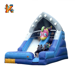 Kiddohop açık şişme hindistan cevizi Falls su kaydırağı kavisli sıçrama havuzu tünel eğlenceli oyun ekipmanları kale - Product Image 3