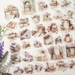 15 hojas por paquete de serie de letras florales, pegatinas decorativas de Paisaje Vivo, tema de flores para decoración del hogar - Product Image 1