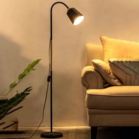 Lampadaire à tête réglable, supports debout, lampe d'angle simple et moderne pour chambre à coucher et bureau