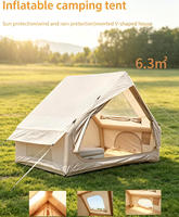 Tente de camping gonflable portable toutes saisons à montage rapide, double couche, une chambre, imperméable, en tissu Oxford, grande taille