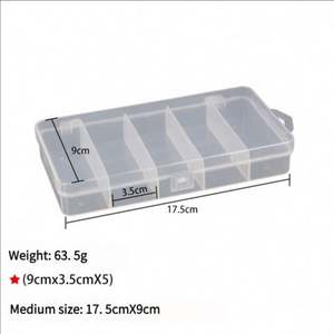 Caja de aparejos de pesca impermeable de plástico con 5 compartimentos, caja de almacenamiento para exteriores, organizador, bolsa OPP, uso en el río, 6 tamaños disponibles - Product Image 3