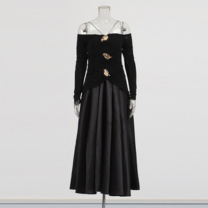 Vestidos de Moda para Mujer, Nueva Colección, Sin Tirantes, Hombros Descubiertos, Manga Larga, Cintura Ajustada - Product Image 6